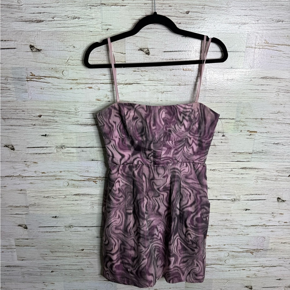 BCBG MAXAZARIA “Martina” purple strapless cocktail Mini Dress size 8